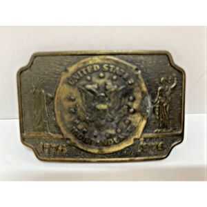 Belt Buckle Only United State Independence 1776 1976 Brass Tone Retro Patriot